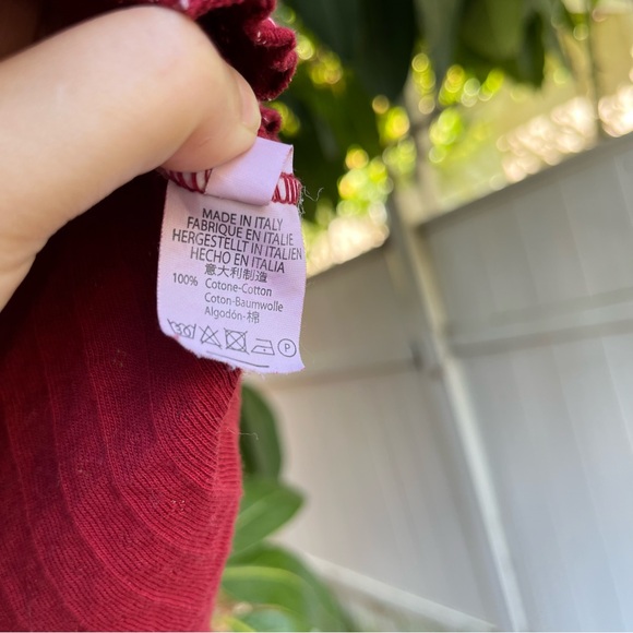 Brandy Melville red Zelly eyelet crop top. - Picture 4 of 8